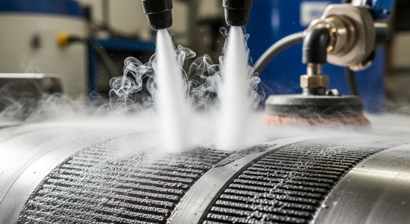 Szárazjeges tisztítás kültéren: mikor éri meg és hogyan működik? 1 szárazjeges tisztítás ipari gépeken szárazjég pelletekkel